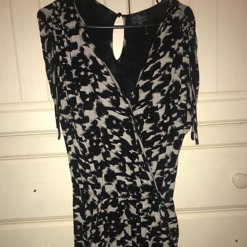 Black and cream patterned romper